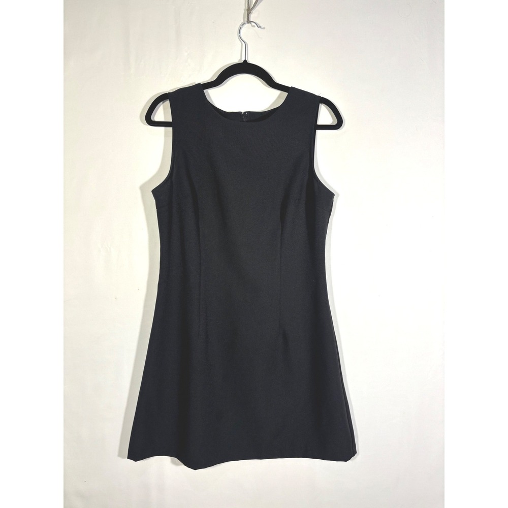 Vintage 90s XOXO Women 13/14 Black Sleeveless A-Line Mini Dress LBD